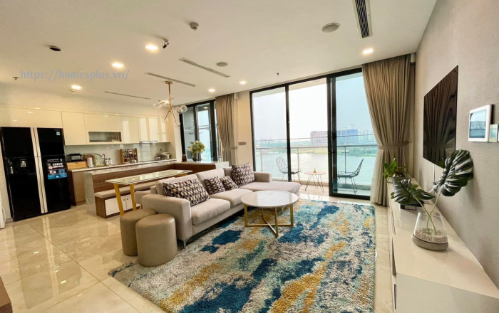 Cho thuê căn hộ 3 phòng ngủ Vinhomes Golden River vòng cung view trực diện sông toà Aqua 3